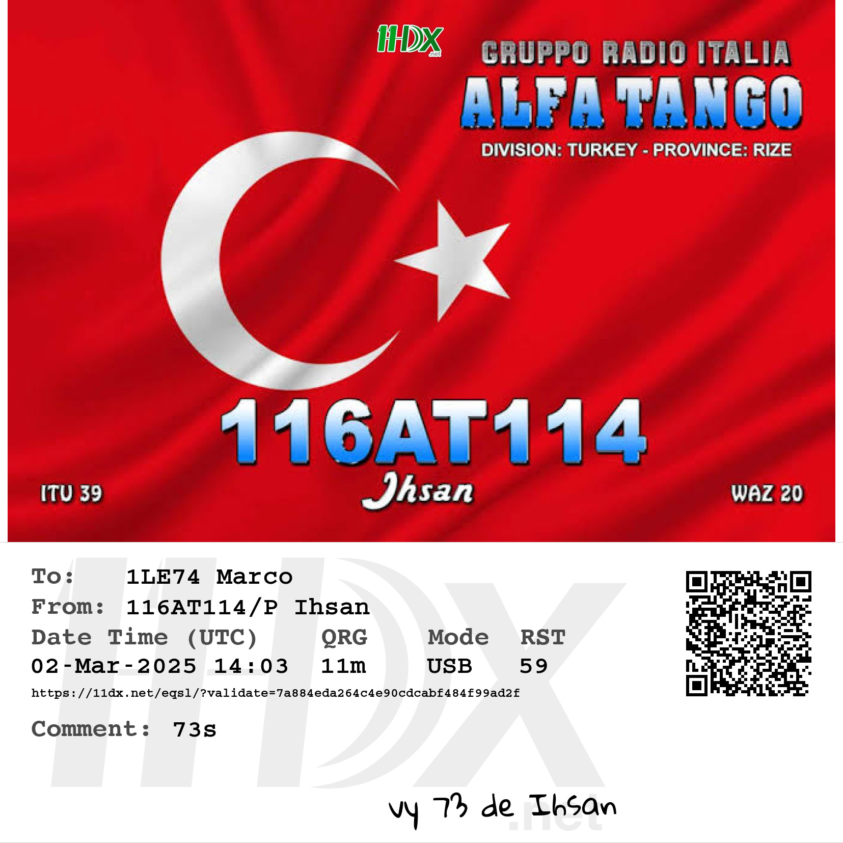 eQSL 116AT114 Mr. Jhsan